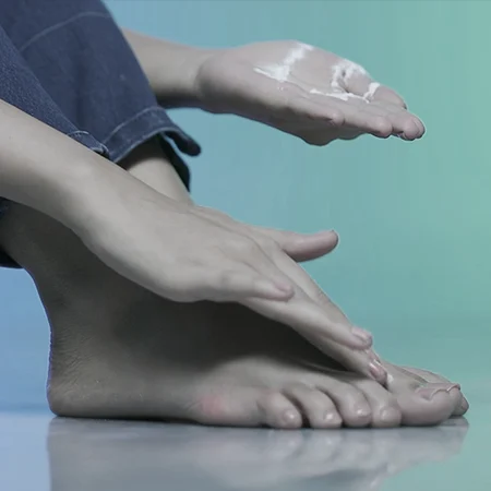 Applying baby powder